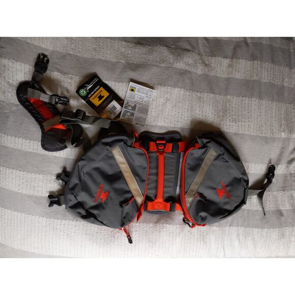 NEW Mountainsmith K9 Pack Small Dog Hiking Backpack Saddlebag Gray Orange NWT - Picture 2 of 10
